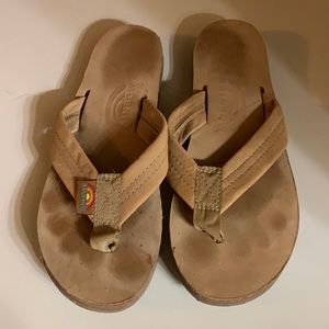 Rainbow flip flops